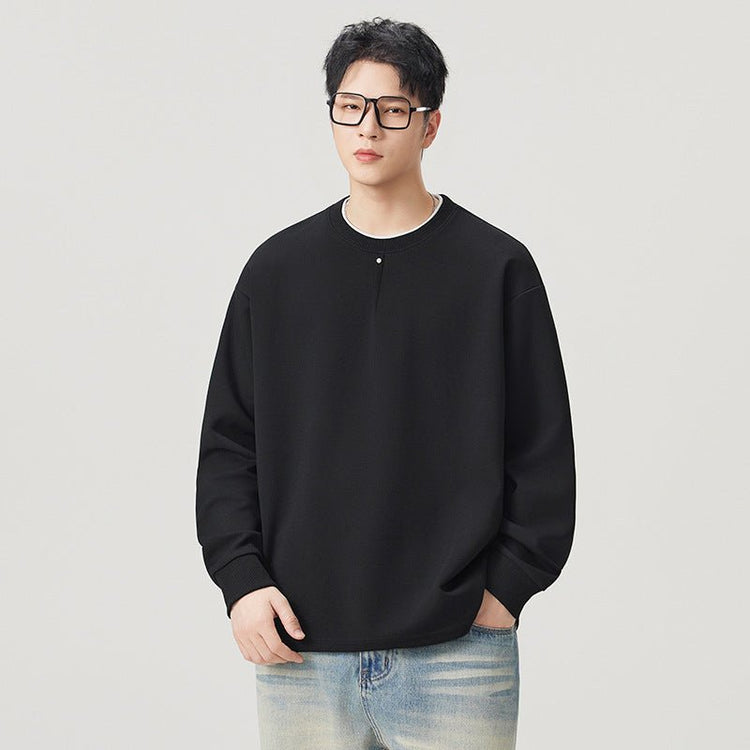 Men's Casual Long Sleeve Crew Neck Pullover Sweatshirt - Premium Fitness & Activewear for Men & Women|UK