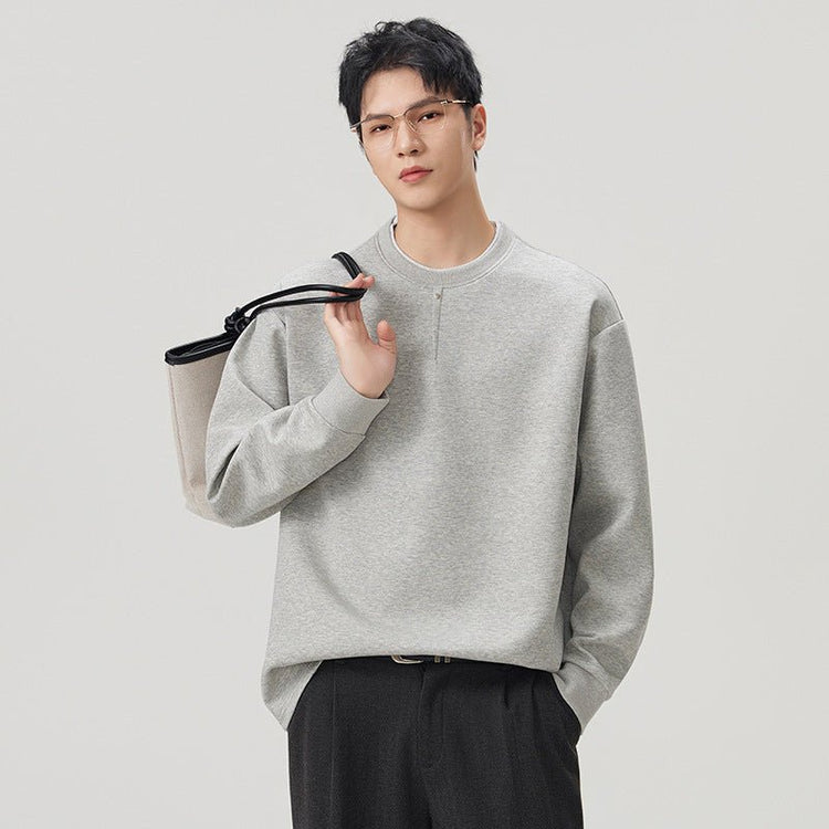 Men's Casual Long Sleeve Crew Neck Pullover Sweatshirt - Premium Fitness & Activewear for Men & Women|UK