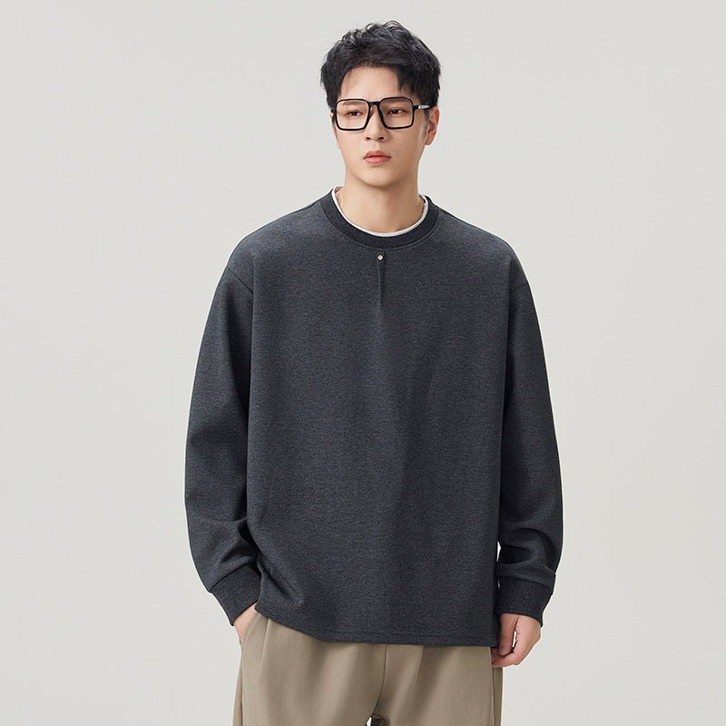 Men's Casual Long Sleeve Crew Neck Pullover Sweatshirt - Premium Fitness & Activewear for Men & Women|UK