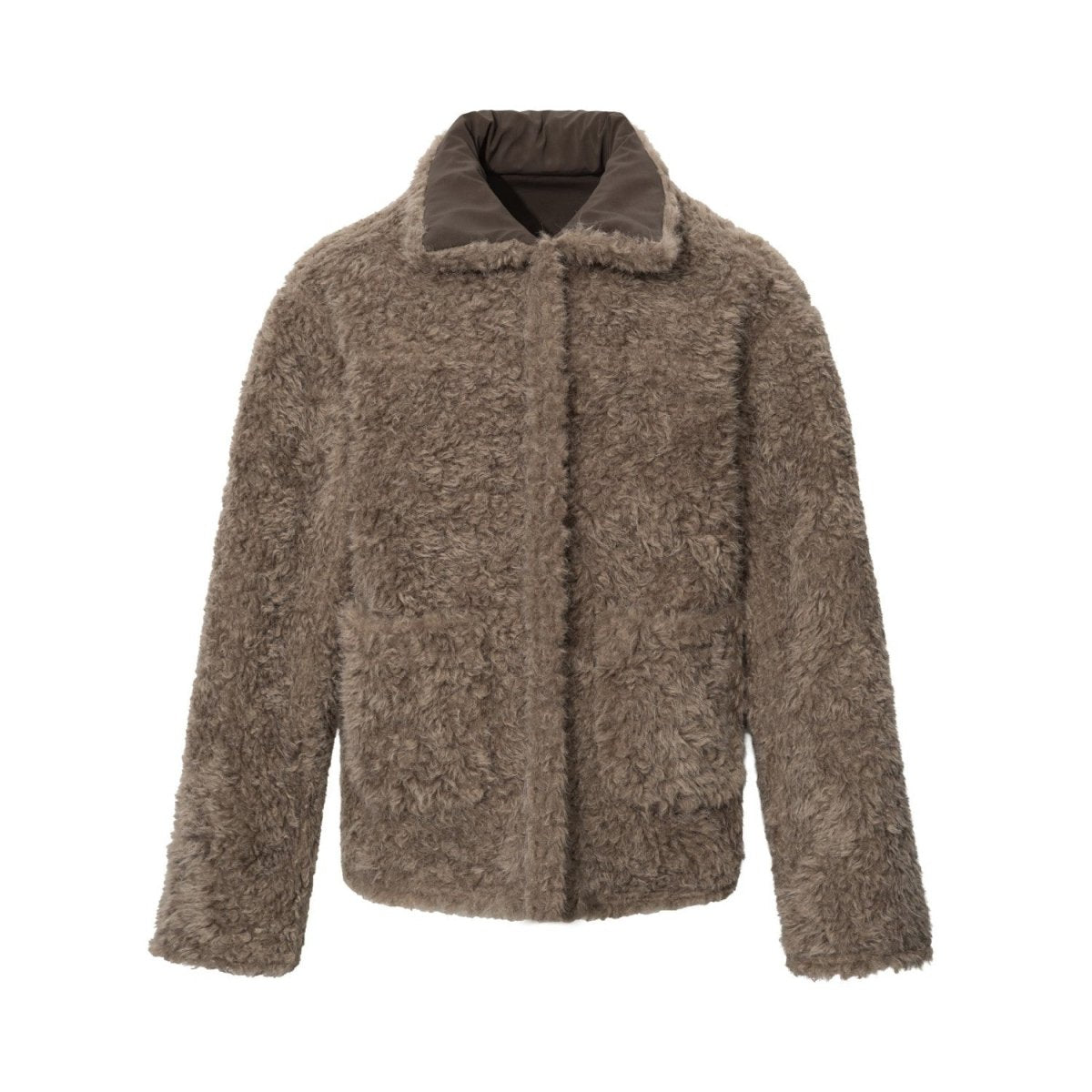 Men's Casual Street Style Turn-Down Collar Loose Fit Reversible Teddy Fur Cotton Jacket - Premium Fitness & Activewear