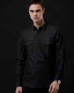 Men's Denim Casual Shirt - Slim Fit Full Sleeve Washed Shirt by Temple Of Denim - Allen-Fitness