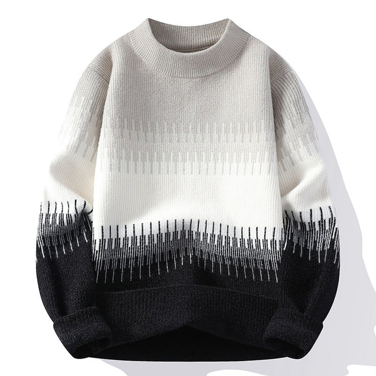 Men's Gradient Color Long Sleeve Mock Neck Sweater - Premium Fitness & Activewear for Men & Women|UK