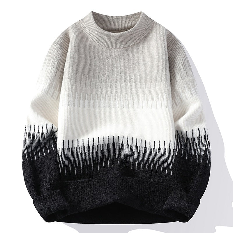Men's Gradient Color Long Sleeve Mock Neck Sweater - Premium Fitness & Activewear for Men & Women|UK