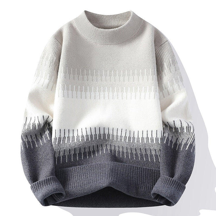 Men's Gradient Color Long Sleeve Mock Neck Sweater - Premium Fitness & Activewear for Men & Women|UK