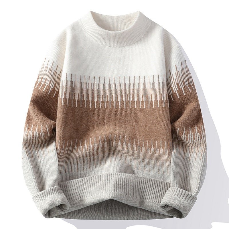 Men's Gradient Color Long Sleeve Mock Neck Sweater - Premium Fitness & Activewear for Men & Women|UK