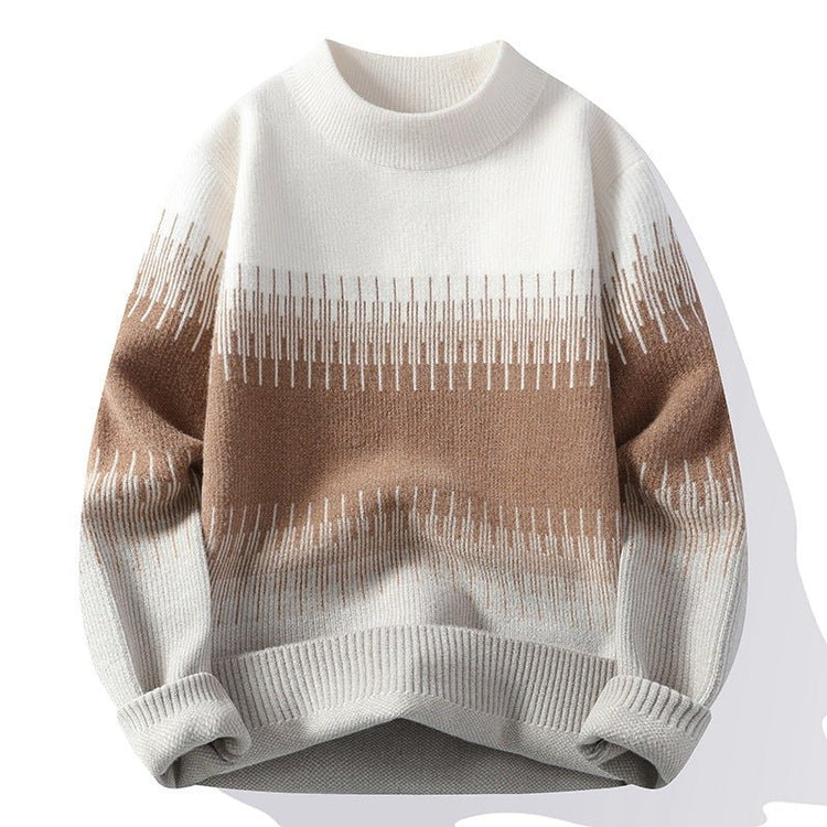 Men's Gradient Color Long Sleeve Mock Neck Sweater - Premium Fitness & Activewear for Men & Women|UK