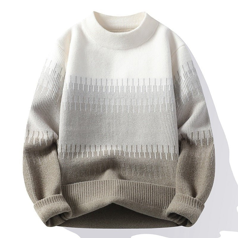 Men's Gradient Color Long Sleeve Mock Neck Sweater - Premium Fitness & Activewear for Men & Women|UK