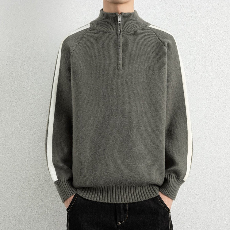 Men's Half Zip Mock Neck Sweater Long Sleeve Thermal Knitwear - Premium Fitness & Activewear