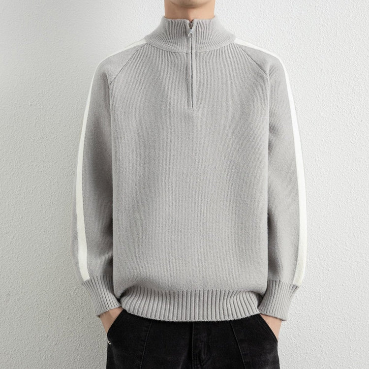 Men's Half Zip Mock Neck Sweater Long Sleeve Thermal Knitwear - Premium Fitness & Activewear