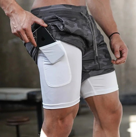 Men's Jogging Shorts With Pockets, Quick Dry Breathable Double Layer Mesh for Training - Allen - Fitness