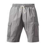Men's Linen Casual Shorts - Air-Permeable, Multi-Pocket, Loose Fit Beachwear for Summer - Allen-Fitness