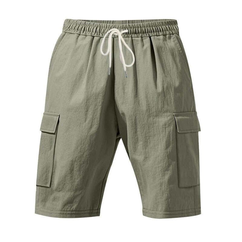 Men's Linen Casual Shorts - Air-Permeable, Multi-Pocket, Loose Fit Beachwear for Summer - Allen-Fitness