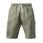 Men's Linen Casual Shorts - Air-Permeable, Multi-Pocket, Loose Fit Beachwear for Summer - Allen-Fitness