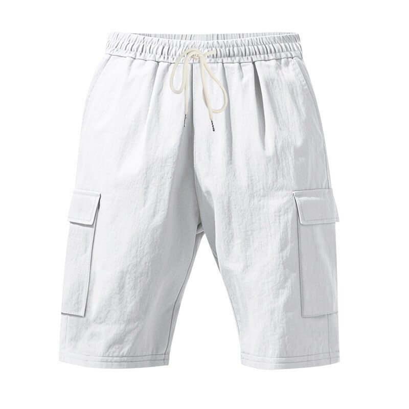 Men's Linen Casual Shorts - Air-Permeable, Multi-Pocket, Loose Fit Beachwear for Summer - Allen-Fitness
