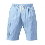 Men's Linen Casual Shorts - Air-Permeable, Multi-Pocket, Loose Fit Beachwear for Summer - Allen-Fitness