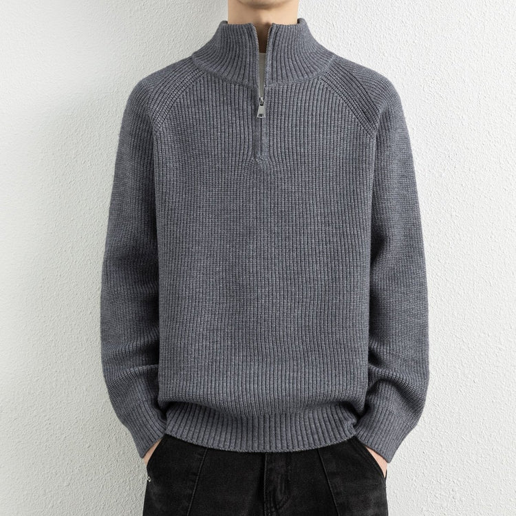 Men's Long Sleeve Half Turtleneck Knit Sweater - Premium Fitness & Activewear for Men & Women|UK