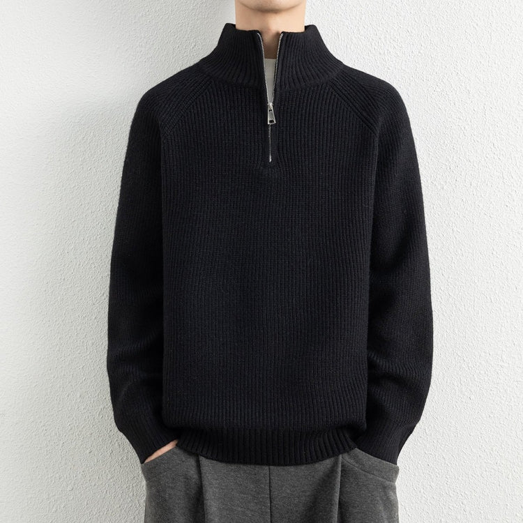 Men's Long Sleeve Half Turtleneck Knit Sweater - Premium Fitness & Activewear for Men & Women|UK