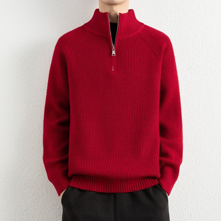 Men's Long Sleeve Half Turtleneck Knit Sweater - Premium Fitness & Activewear for Men & Women|UK