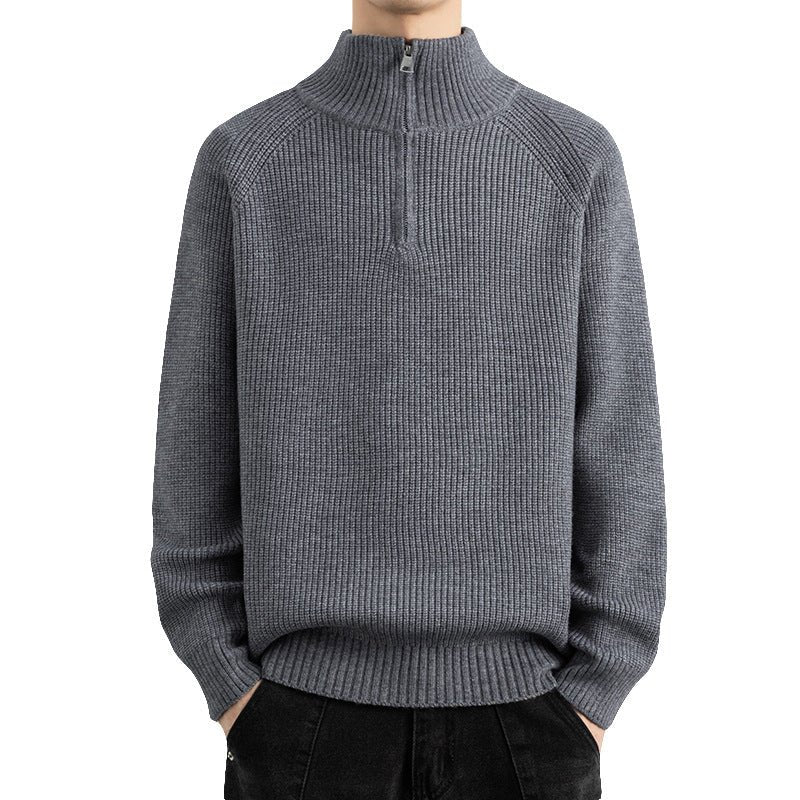 Men's Long Sleeve Half Turtleneck Knit Sweater - Premium Fitness & Activewear for Men & Women|UK