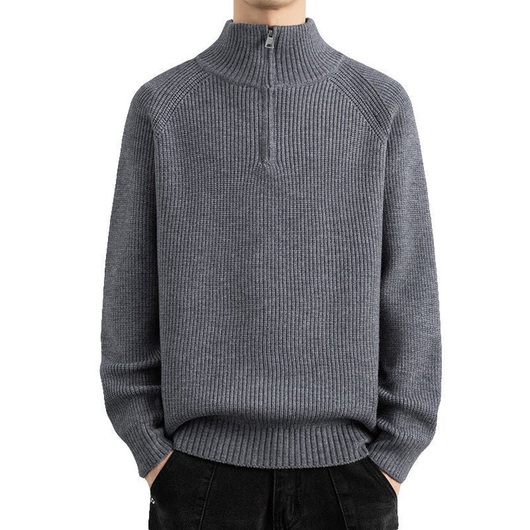 Men's Long Sleeve Half Turtleneck Knit Sweater - Premium Fitness & Activewear for Men & Women|UK