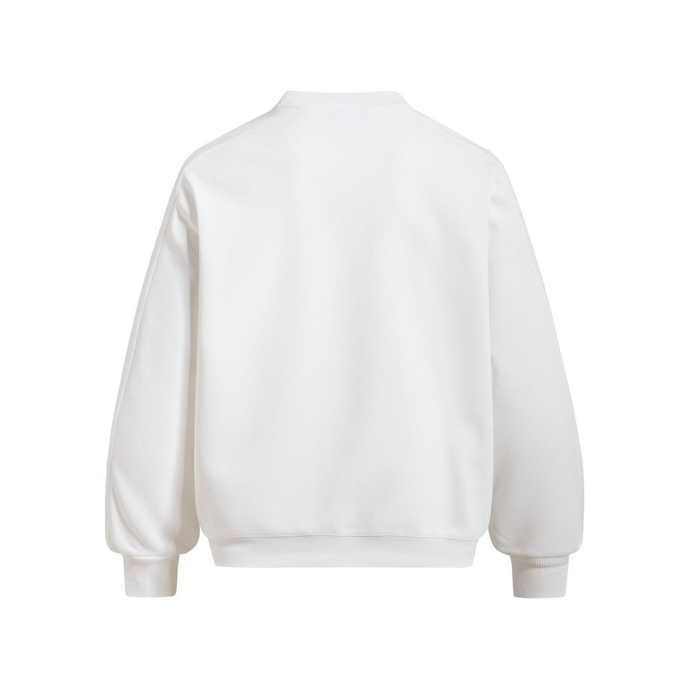 Men's Loose Fit Crewneck Sweatshirt with Grid Portrait Letter Print | Vibe Streetwear Pullover Top - Premium Fitness & Activewear