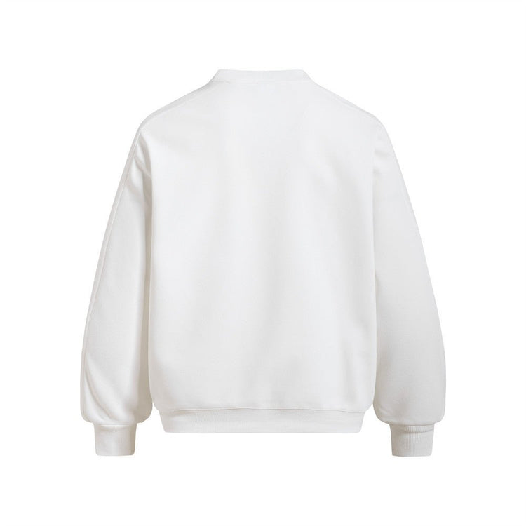 Men's Loose Fit Crewneck Sweatshirt with Grid Portrait Letter Print | Vibe Streetwear Pullover Top - Premium Fitness & Activewear