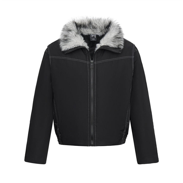 Men's Loose Fit Quilted Fur Collar Cotton Jacket Sport Casual Workwear Coat - Premium Fitness & Activewear