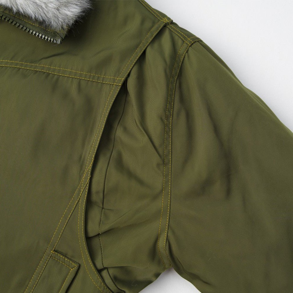 Men's Loose Fit Quilted Fur Collar Cotton Jacket Sport Casual Workwear Coat - Premium Fitness & Activewear