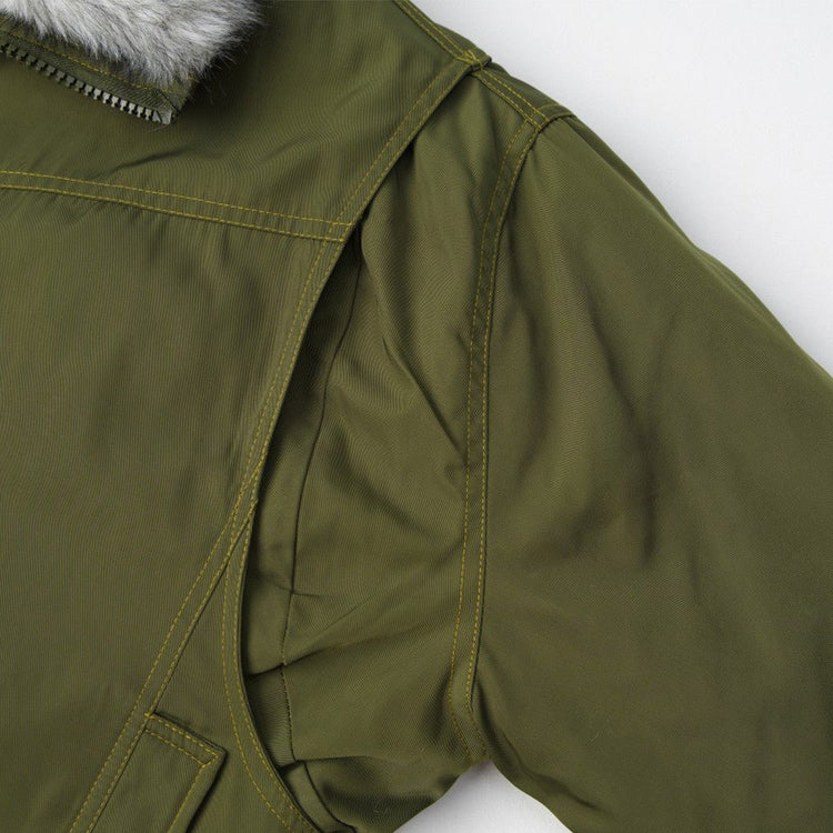 Men's Loose Fit Quilted Fur Collar Cotton Jacket Sport Casual Workwear Coat - Premium Fitness & Activewear