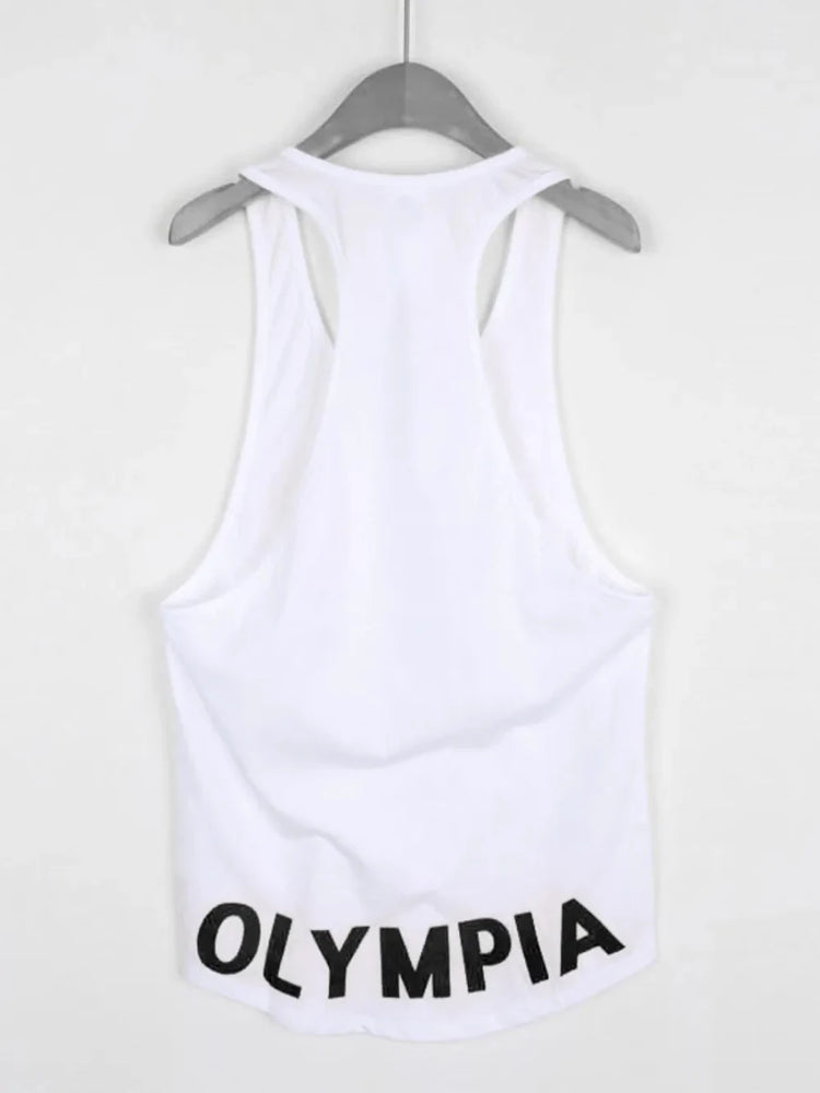 Men's Plus Size Letter Graphic Wide Strap Tank - Premium Fitness & Activewear for Men & Women|UK