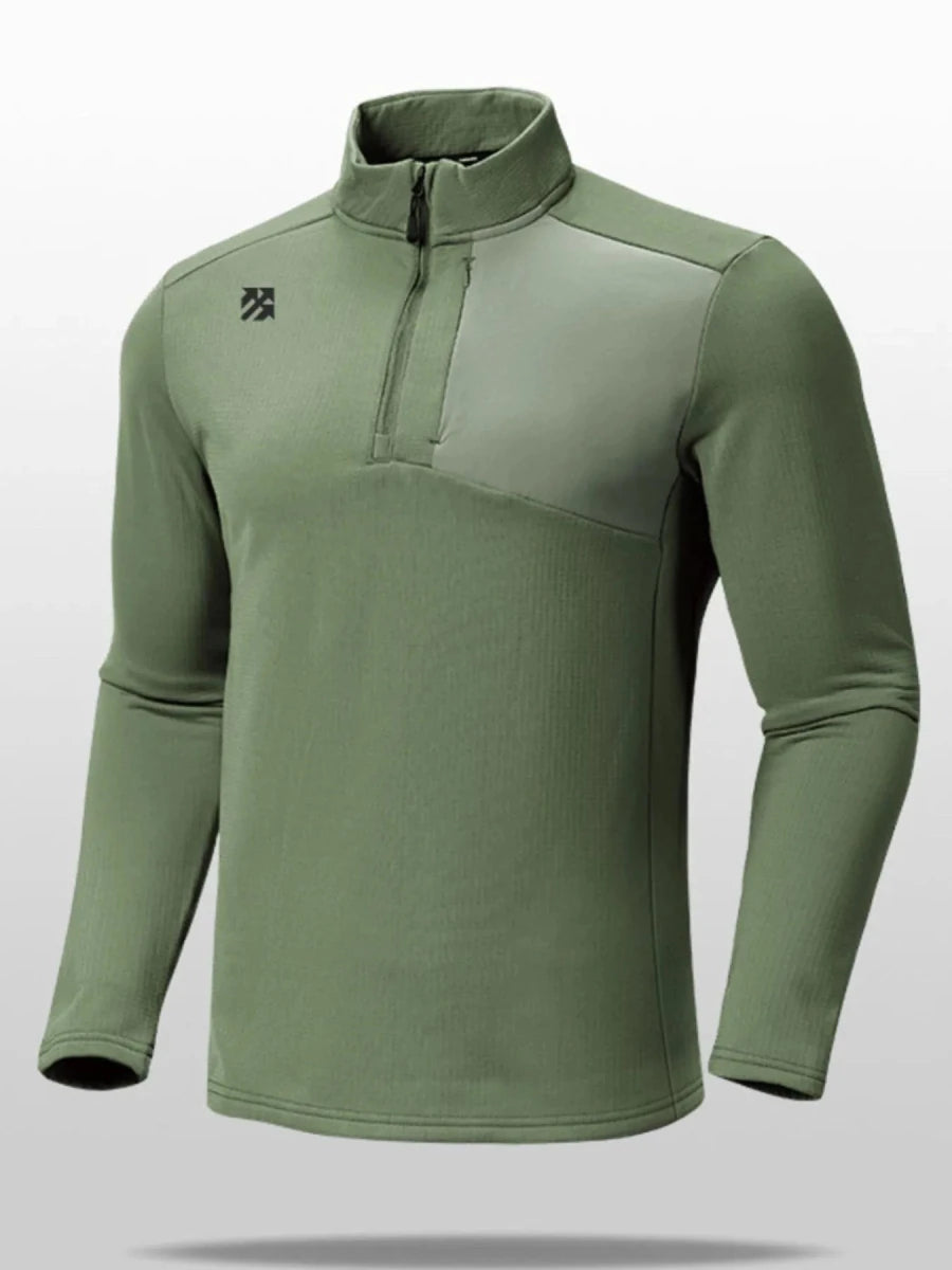 Men's Plus Size Quarter Zip Long Sleeve Top - Premium Fitness & Activewear for Men & Women|UK