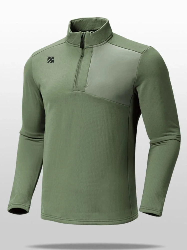 Men's Plus Size Quarter Zip Long Sleeve Top - Premium Fitness & Activewear for Men & Women|UK