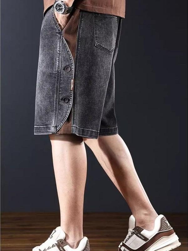 Men's Plus Size Wide Leg Denim Shorts – Relaxed Fit Casual Jeans Short