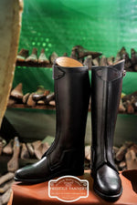 Men's Polo Riding Boots - Handcrafted Full-Grain Leather with YKK Zipper and Buffalo Sole - Allen-Fitness