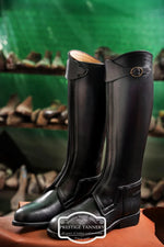 Men's Polo Riding Boots - Handcrafted Full-Grain Leather with YKK Zipper and Buffalo Sole - Allen-Fitness