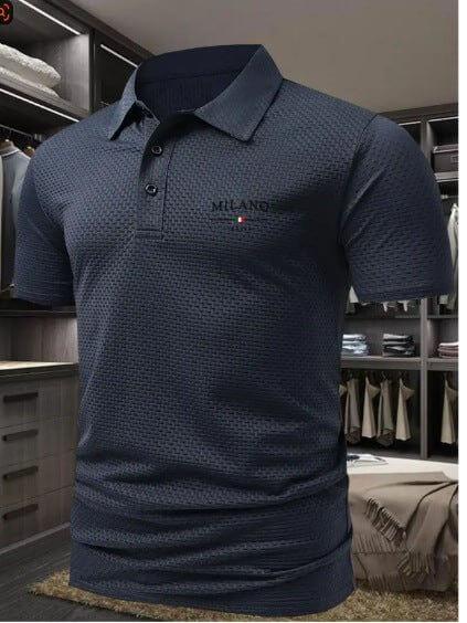 Men's Short Sleeve Polo Shirt with Printed Design, Loose Fit in Various Colors and Sizes S-6XL - Allen-Fitness