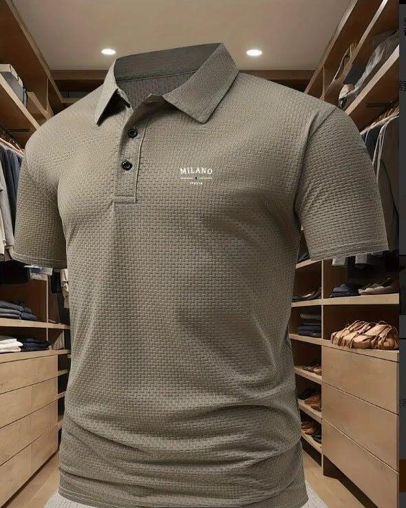 Men's Short Sleeve Polo Shirt with Printed Design, Loose Fit in Various Colors and Sizes S-6XL - Allen-Fitness