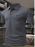 Men's Short Sleeve Polo Shirt with Printed Design, Loose Fit in Various Colors and Sizes S-6XL - Allen-Fitness