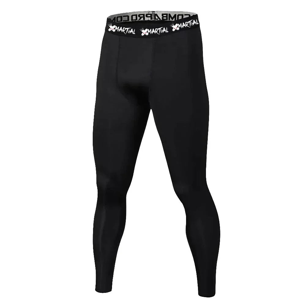 Men's Quick-Drying High Elastic Fitness Leggings - Breathable & Slim Fit - Black - Allen-Fitness