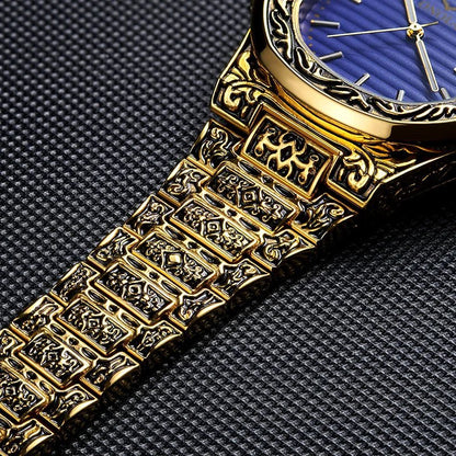 Men's Retro Watch ONOLA 3808 Waterproof Quartz with Steel Strip and Custom Muslim Azan Feature - Allen - Fitness