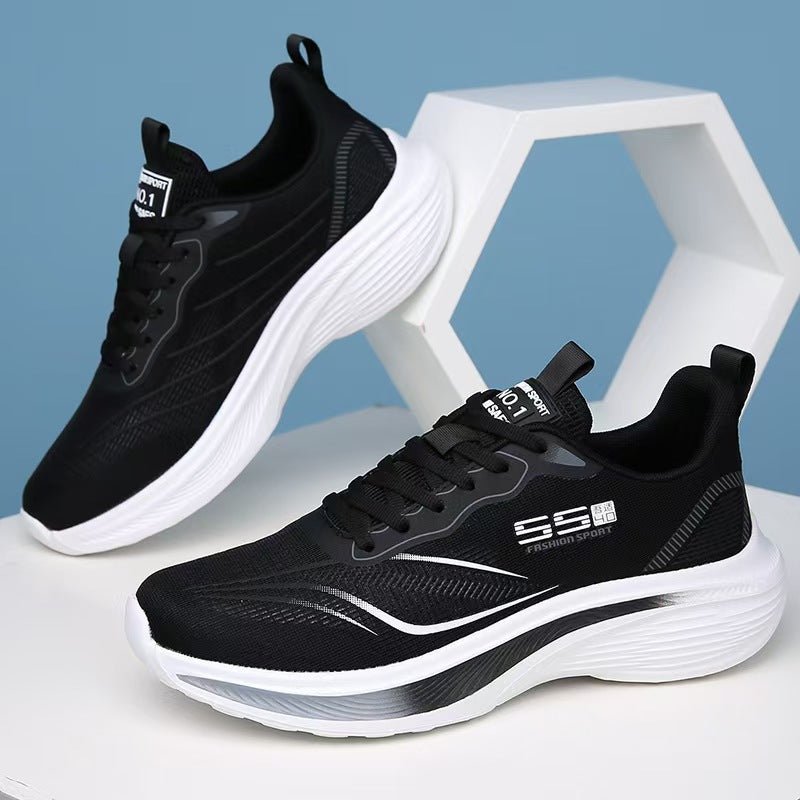 Men's Shoes 2024 Running Shoes Autum New Mesh Breathable Sports Shoes Versatile Casual Lightweight Soft Sole Shock-Absorbing Running Shoes - Premium Fitness & Activewear