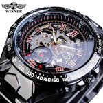 Men's Skeleton Wrist Watch Automatic Mechanical Display Retro Style Winner 432 Black Alloy - Allen-Fitness
