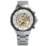 Men's Skeleton Wrist Watch Automatic Mechanical Display Retro Style Winner 432 Black Alloy - Allen-Fitness