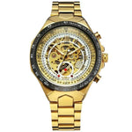 Men's Skeleton Wrist Watch Automatic Mechanical Display Retro Style Winner 432 Black Alloy - Allen-Fitness