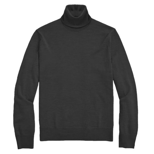 Black turtleneck sweater on a white background
