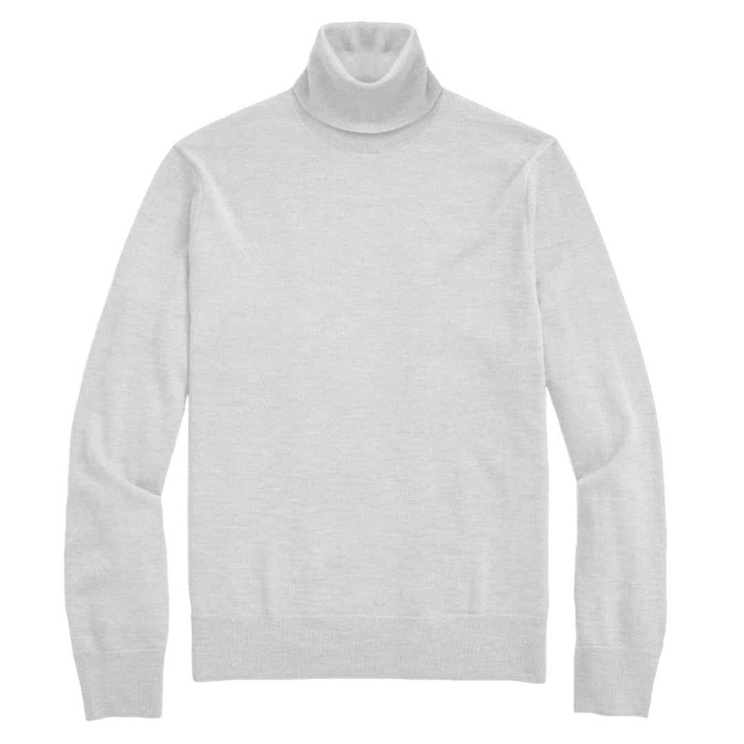 Gray turtleneck sweater on a white background