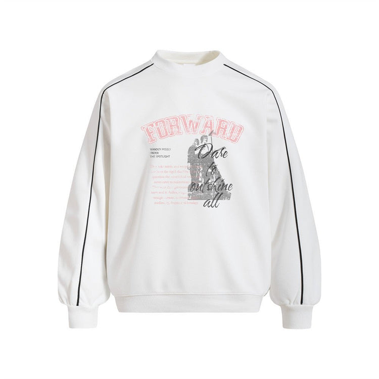 Men's Street Casual Letter Silhouette Print Long Sleeve Crew Neck Pullover Sweatshirt - Premium Fitness & Activewear