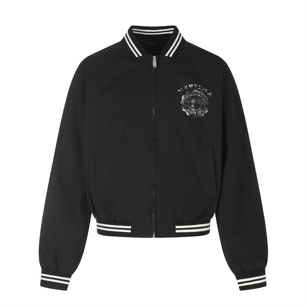 Men's Streetwear Vibe Zipper Stand Collar Cropped Loose Fit Baseball Jacket - Premium Fitness & Activewear