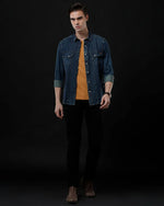 Men's Stylish Denim Shirt - Slim Fit with Full Sleeves by Temple Of Denim - Allen-Fitness