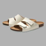 Men's Velcro Cork Slippers with Viscose Sole & Rubber Material, Black/Brown/White - Sizes 39-45 - Allen-Fitness